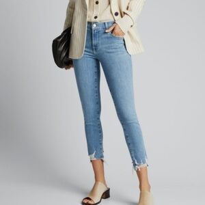 J Brand 835 Mid Rise Cropped Skinny Distressed Jeans Cloudy Destruct Womens 27